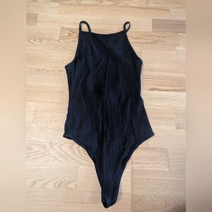 Wilfred Black Ribbed Low Back Bodysuit